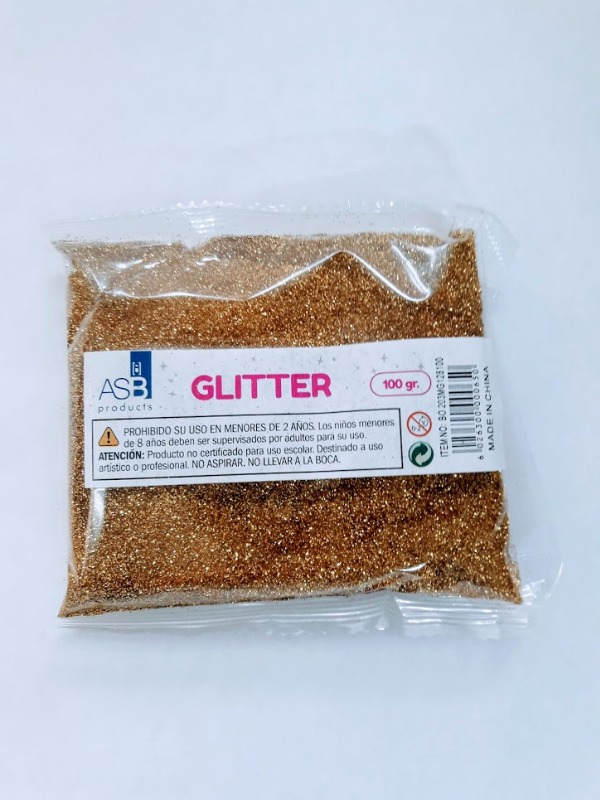 GLITTER METALIZADO x100grs.ORO CLARO