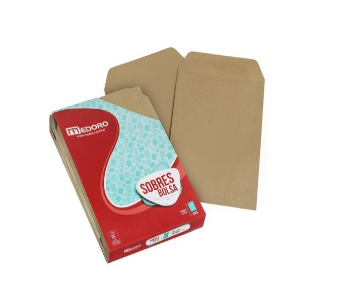 SOBRE BOLSA KRAFT 80grs.16x23cm.x100u.
