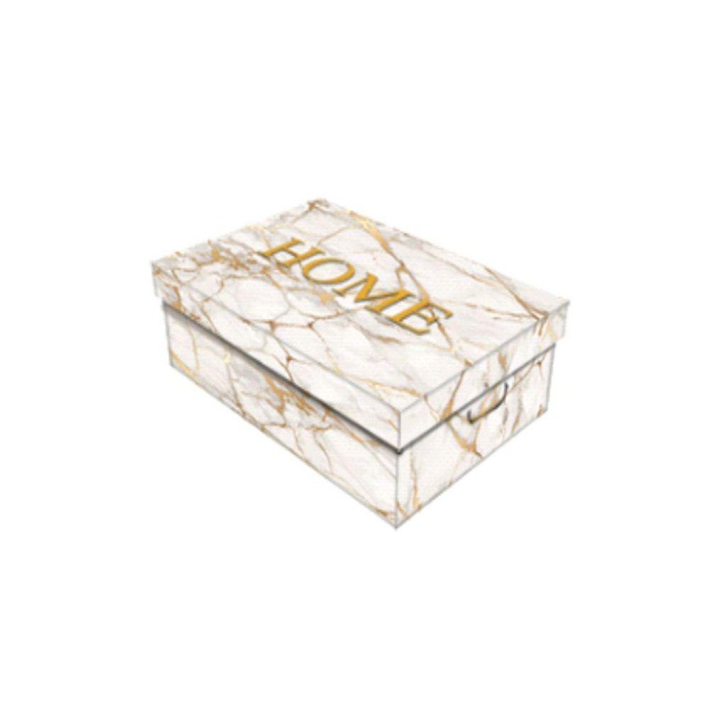 CAJA MEDIANA MARMOL BLANCO 39x29x14cm  INK DROP