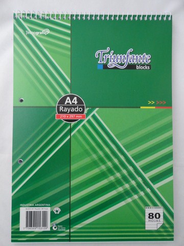 BLOCK A4 C/ESP.80HR.TRIUNFANTE