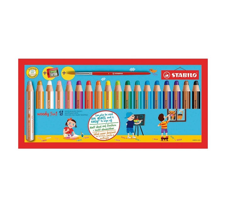 LAPIZ COLOR WOODY 3EN1 x18u.STABILO