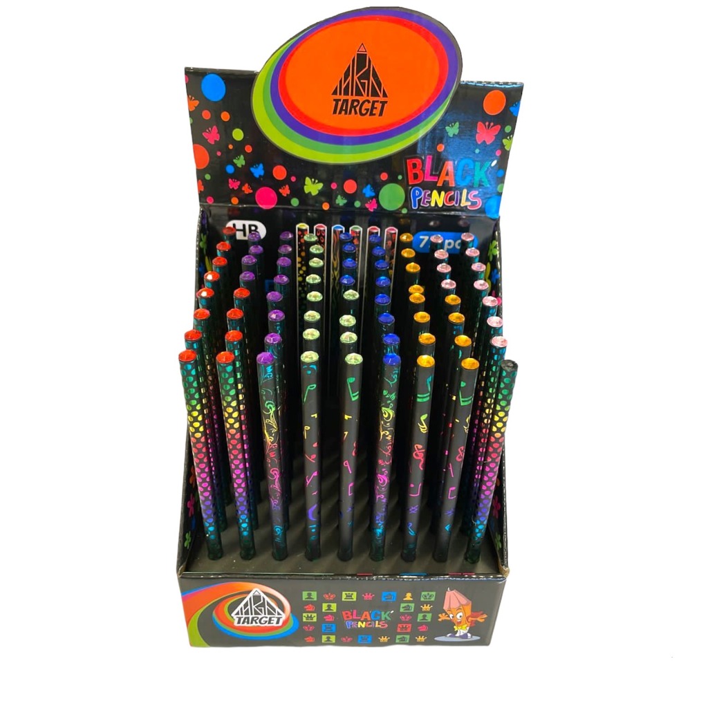 LAPIZ NEGRO C/STRASS Y BRILLOS