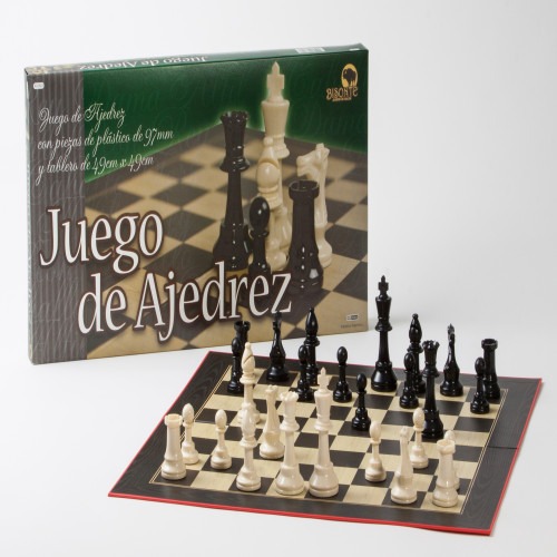 JGO AJEDREZ TABLERO 49x49cm.Pzas. PLAST. BISONTE