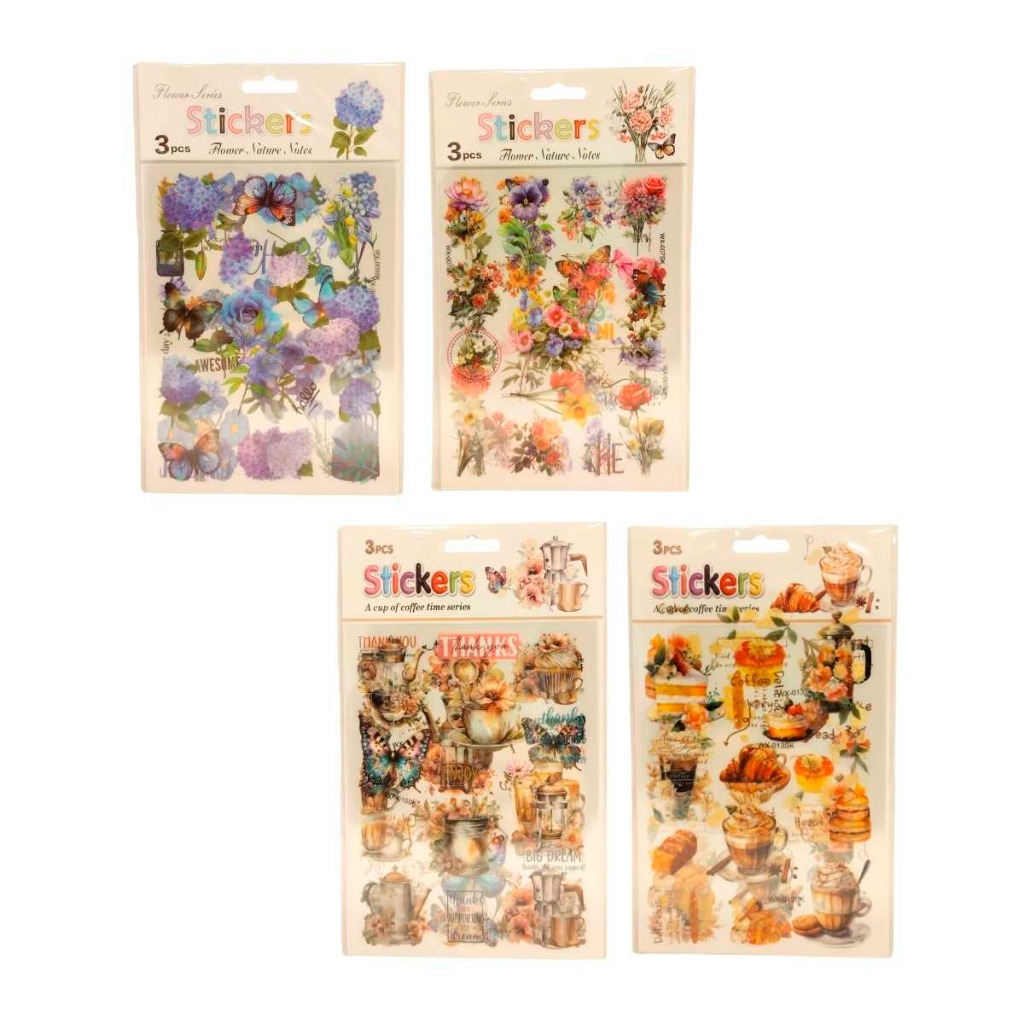 STICKER  FLORES Y MARIPOSAS