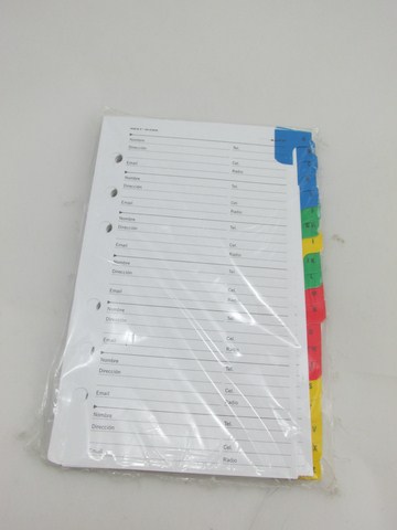 REPUESTO INDICE N*6 PLASTIFICADO 1 LETRA x hj. TRANSPARENTE
