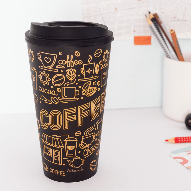 VASO TERMICO FAN COFFEE GOLD