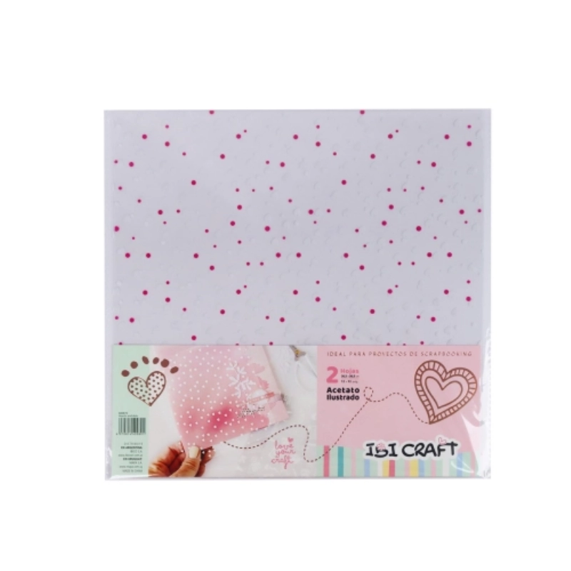 ACETATO 30x30cm.x2u.IMPRESO CORAZONES