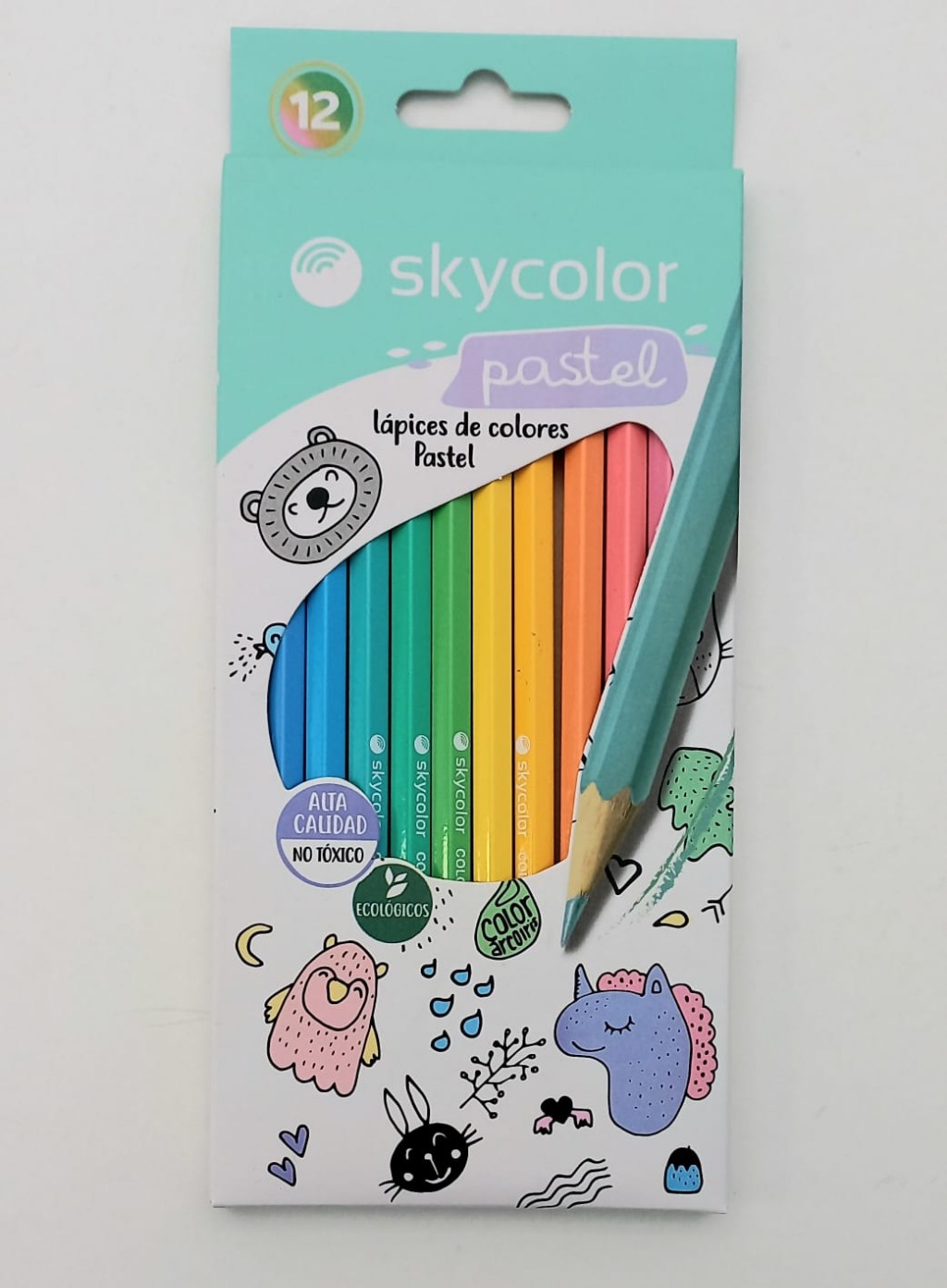 LAP.COLORES x12u.LARGOS PASTEL SKYCOLOR