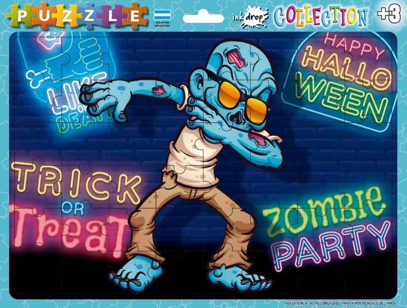 PUZZLE 2u.x48pz.+LAM.P/COLOREAR ZOMBIES