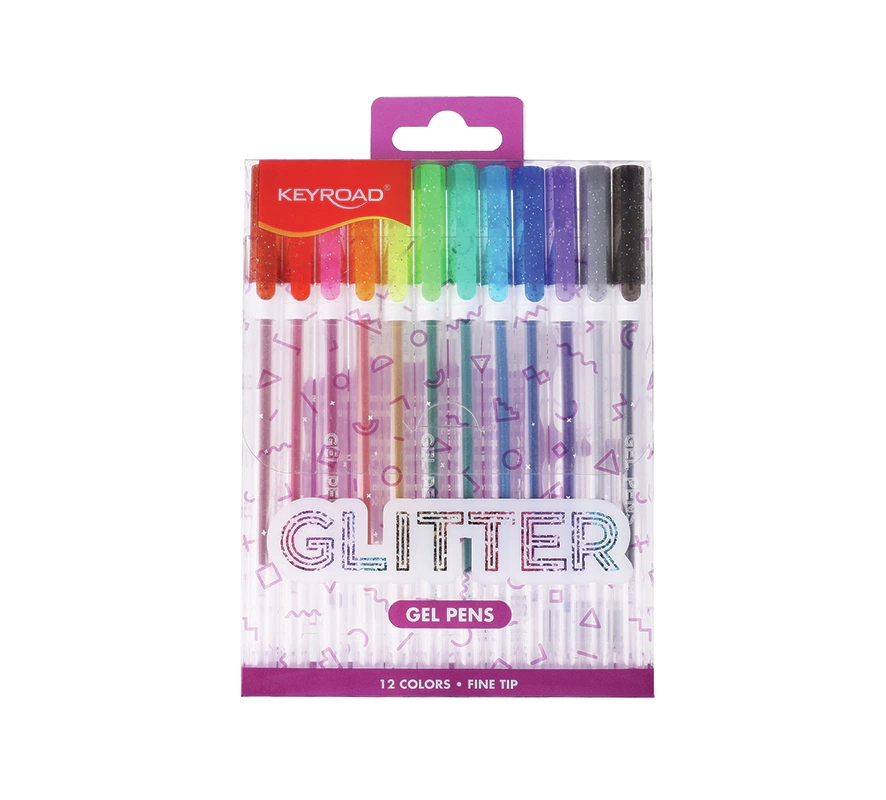 ROLLER GEL  x12u. COLORES C/GLITTER