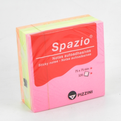 NOTA ADHESIVA 75x75mm.320hj.FLUO PIZZINI