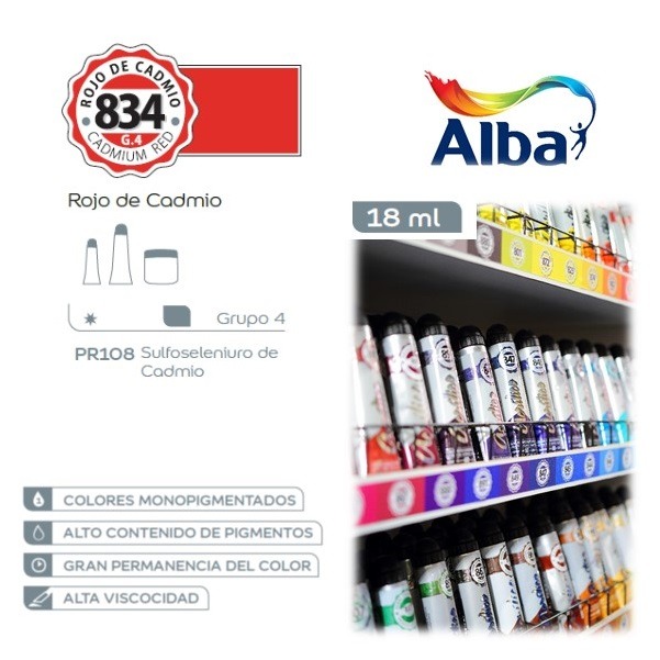 ACRILICO PROF.18cc.ROJO CADMIO ALBA