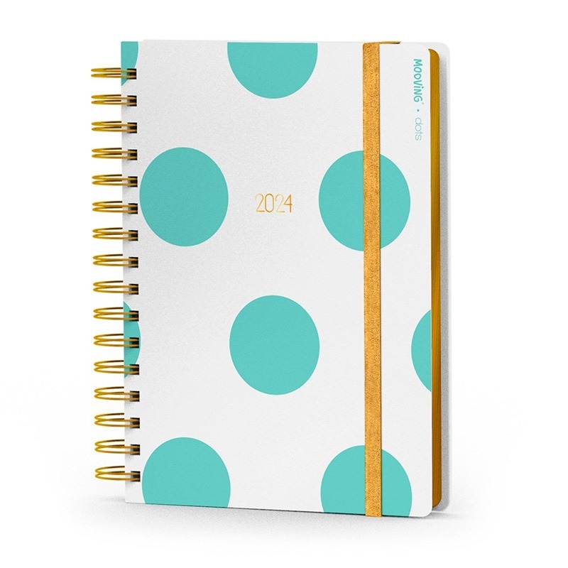 AG.N*6 DIARIA C/ESP.10x15cm.DOTS LILA MOOVING