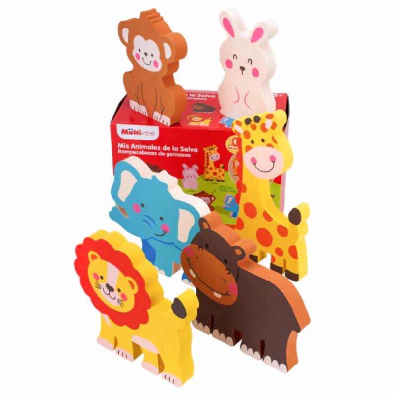PUZZLE GOMA EVA ANIMALITOS DE LA SELVA