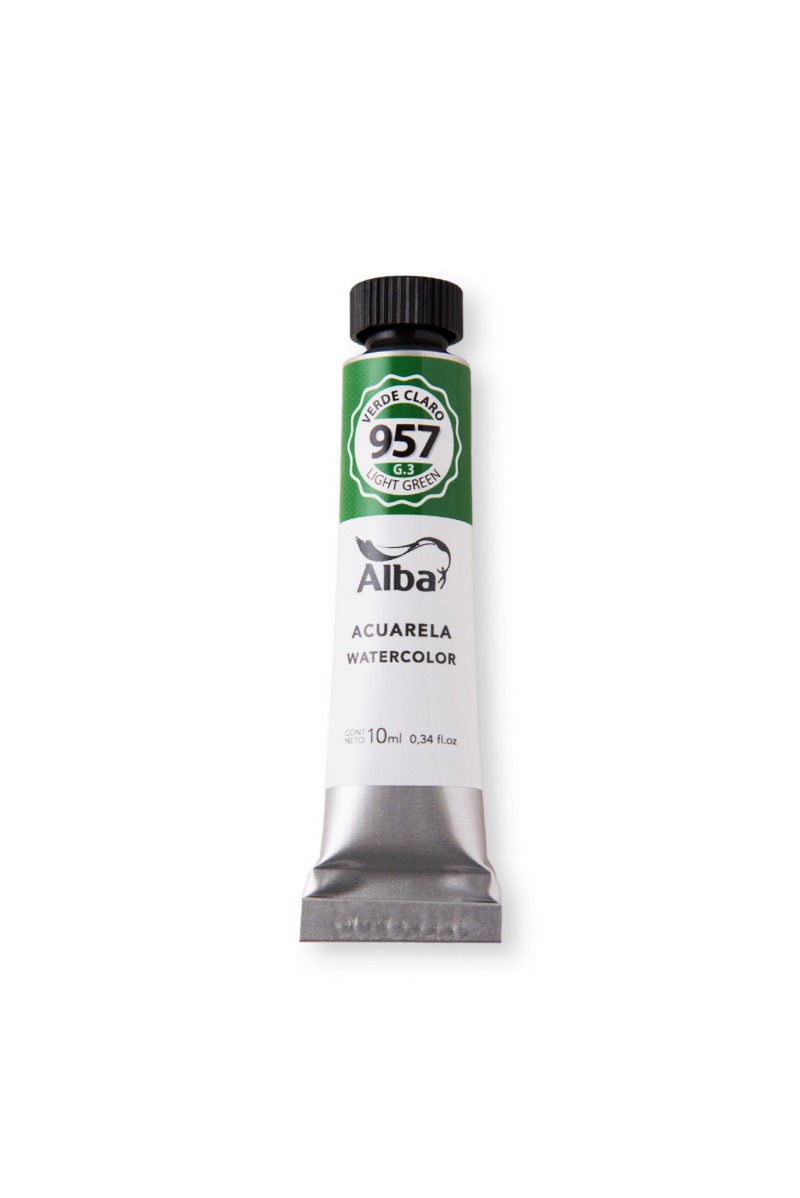 ACUARELA PROFESIONAL EN POMO x10cc. VERDE CLARO ALBA