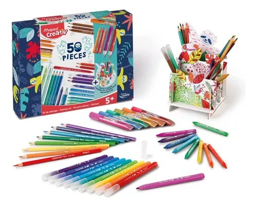 KIT  DE COLOREO 50 PIEZAS MAPED