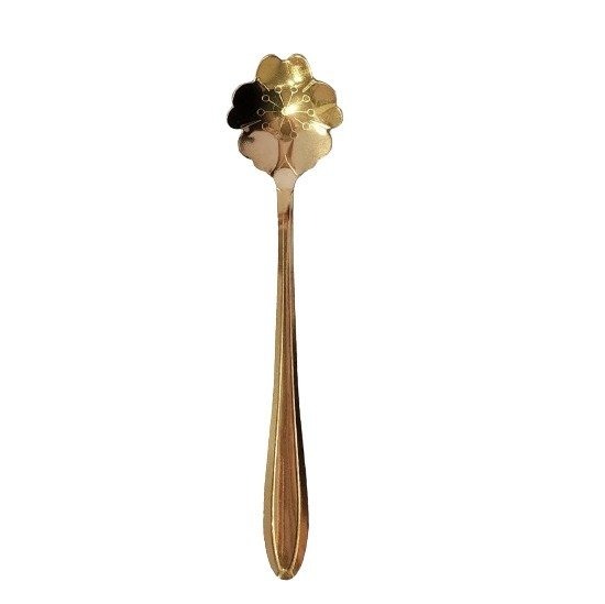 CUCHARA LARGA DORADA FLOR DE LOTO