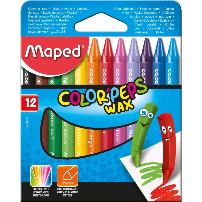 CRAYONESx12u.MAPED COLOR PEPS