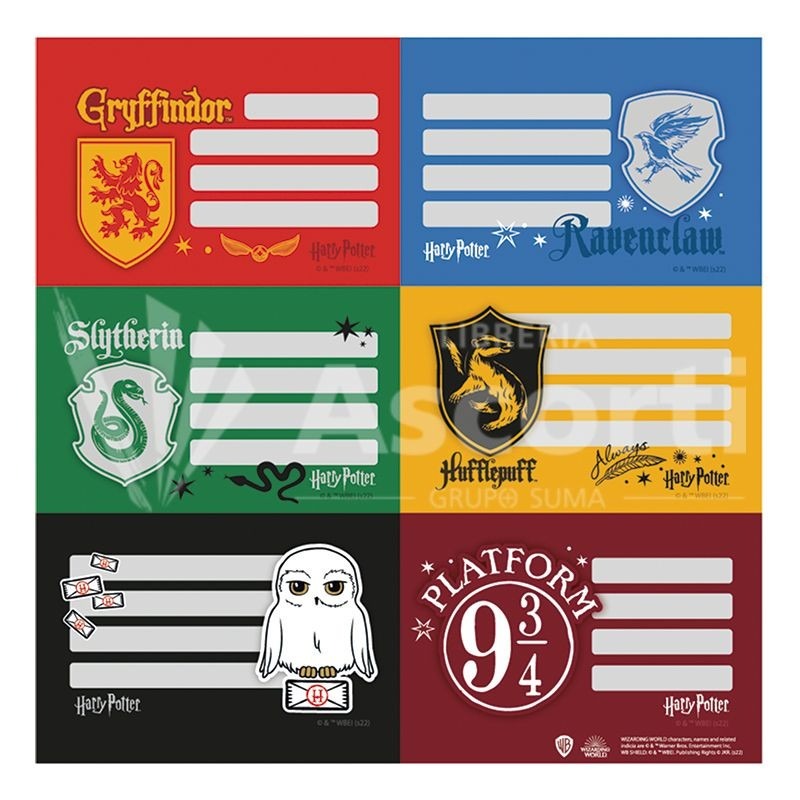 ETIQUETAS ESC. x2u.(12rotulo) HARRY POTTER
