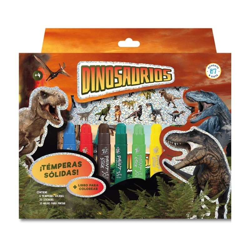 SET DE ARTE TEMPERA SOLIDA DINOSAURIOS