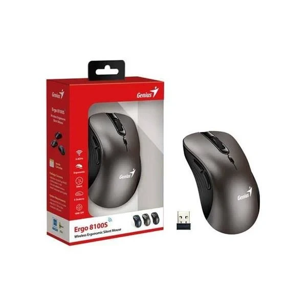MOUSE INALAM.ERGO 8100S GREY GENIUS 